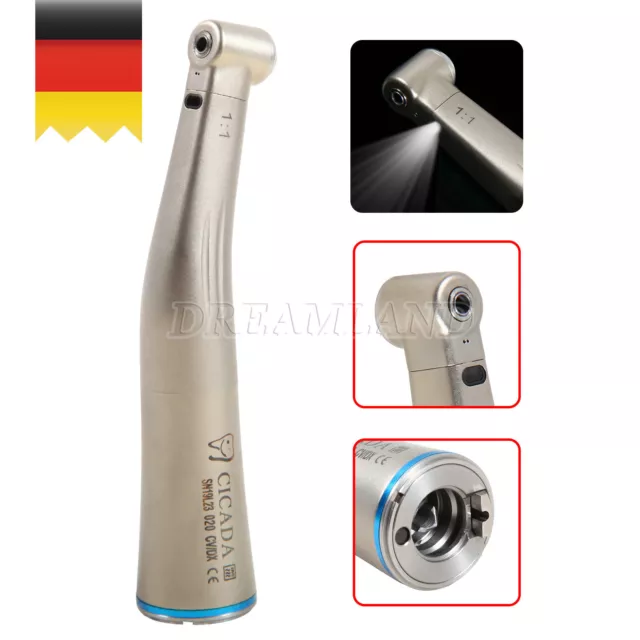 Dentaire LED Fiber Optic Contra Angle Low Speed pièce à main Handpiece Fit KAVO 3