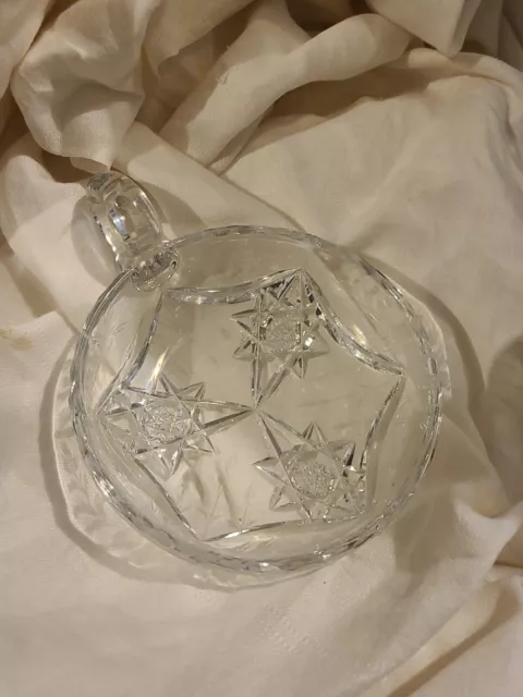 ABP signed Hawkes  Glass Crystal  Handle Nappy Dish