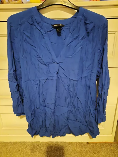 Blue HM H&M Mama Maternity Shirt Blouse Large