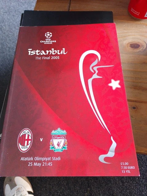 UEFA CHAMPIONS LEAGUE Final Football Programme AC Milan v Liverpool FC ...