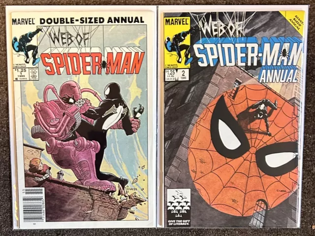 Web Of Spider-Man Annual #1,2 Marvel 1985 VF/NM Conditions Lot Newsstand