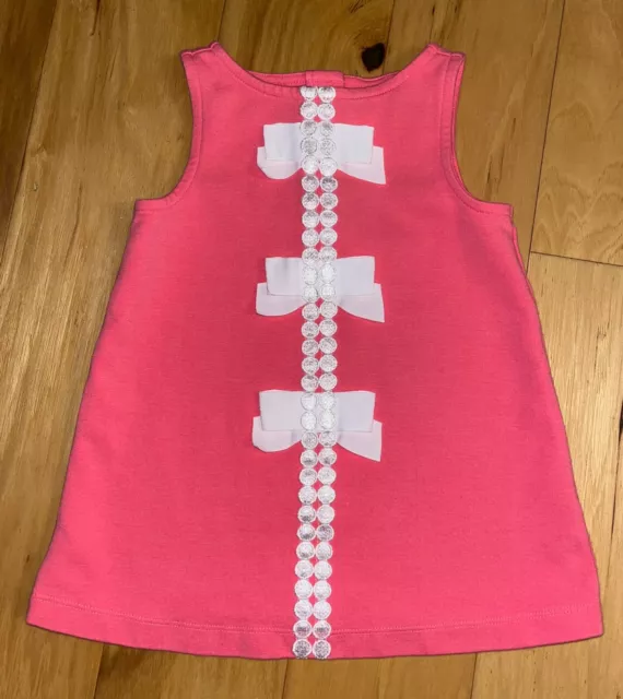 Janie & Jack Baby Girls Pink Shift Dress Size 12-18M Excellent Cond Ld7
