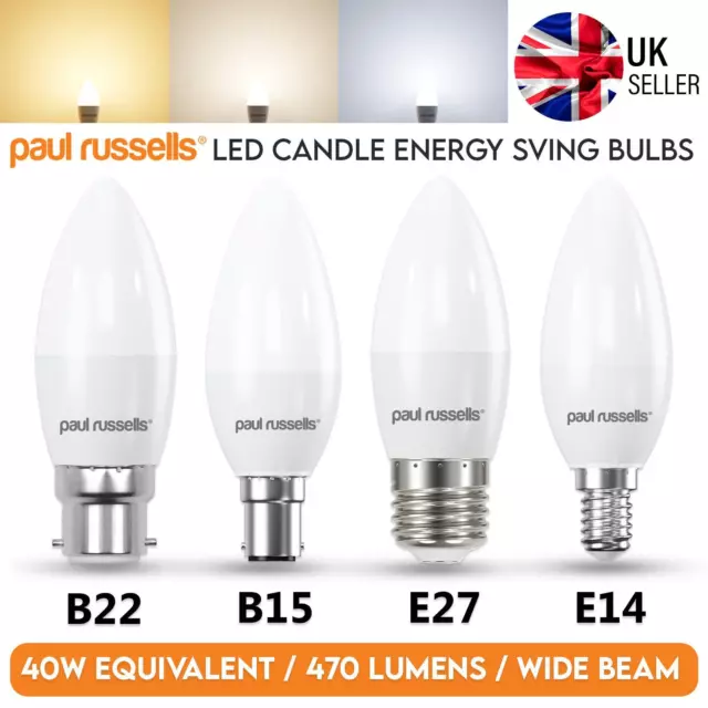 1-20 Pack Energy Saving LED Candle Light Bulbs Screw In E14 E27 Bayonet B22 B15