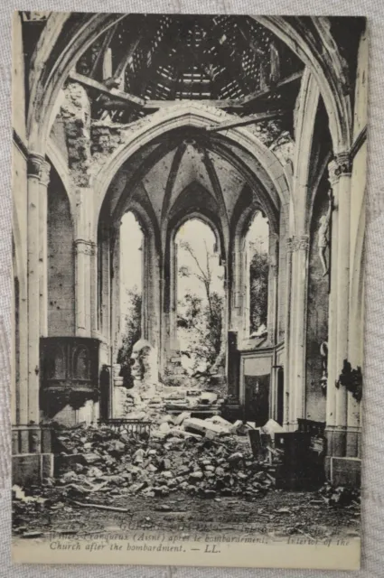 CPA " Intérieur de l'Eglise de VILLERS FRANQUEUX après le bombardement