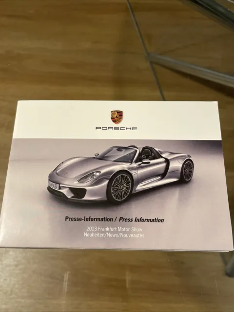 No Prospekt/brochure Pressemappe presskit Porsche 918 Spyder & 50 Jahre 911 2013