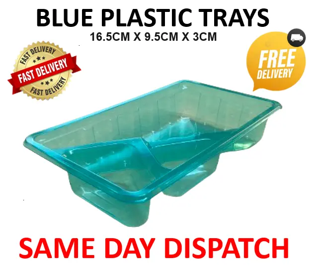 Plastic Trays 3 Compartments Blue Nursing Home/Clinic/Medical Use Non Sterile