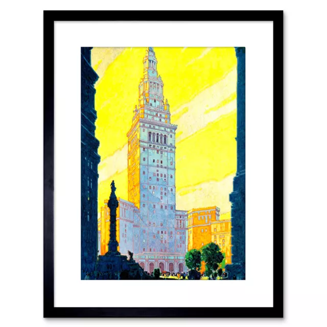 Architectural Terminal Tower Cleveland Ohio Framed Art Print 9x7 Inch