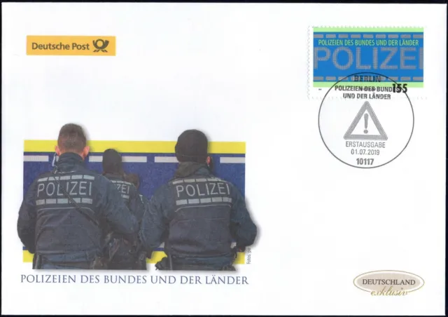 BRD 2019: Polizei von Bund und Ländern! Post-FDC Nr. 3480! Berlin-Stempel! 24-02