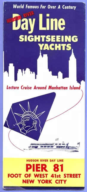 Vintage Hudson River Day Line Yachts Cruises Travel Brochure New York 1955