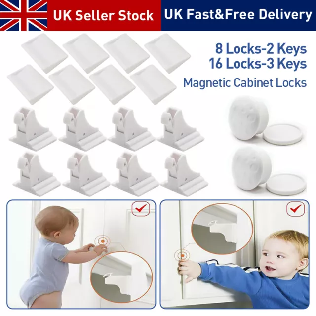 Locks + Keys Invisible Magnetic Baby Child Safety Lock Baby Proofing Cupboard