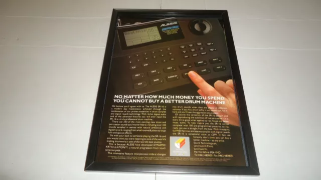 ALESIS SR 16 drum machine-1991 framed original advert