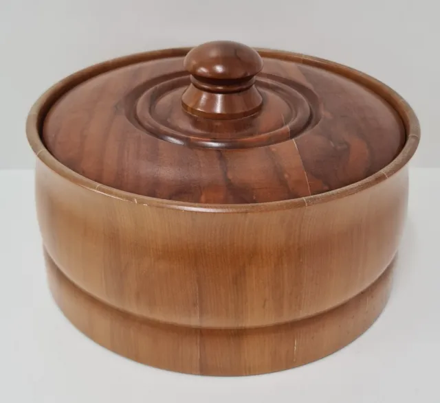 Tasmanian Wooden Bowl With Lid Hand Crafted Approx 25cm x 11cm Solid *NEW*