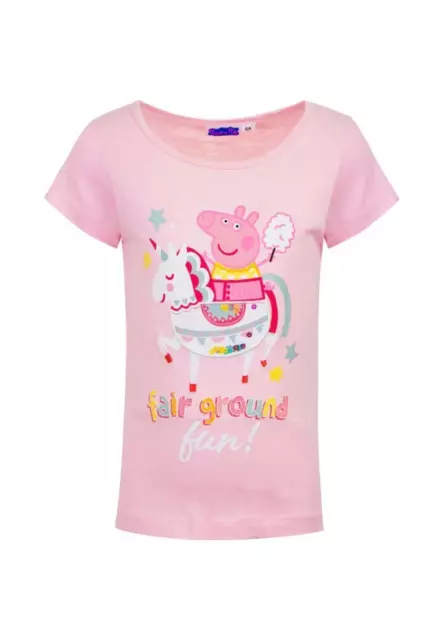 Peppa Wutz Pig "fair ground fun" T-Shirt Oberteil Kinder Mädchen Kurzarm-Shirt