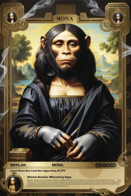 Punk Ape NFT 1/1 TRADING CARD #365 The Mona Lisa Ape Hybrid