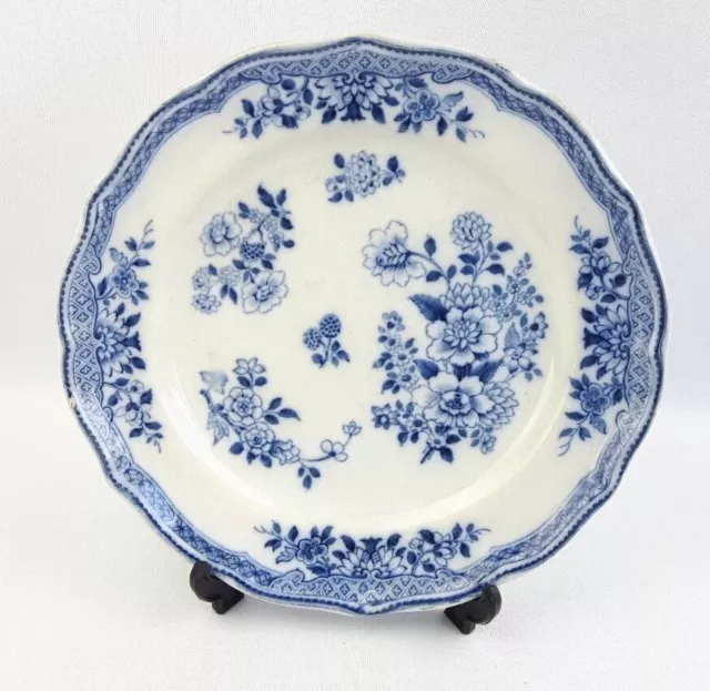 Antique Minton M&Co Madras 26cm Dinner Plate - Floral Blue & White New Stone