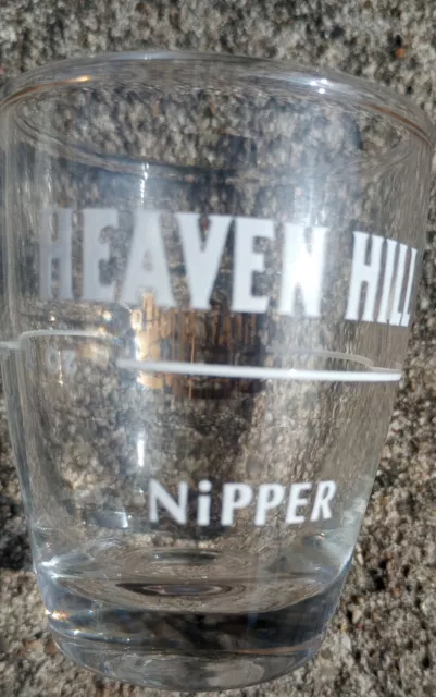 Heaven Hill Shot Glass Nipper Kentucky Bourbon Whiskey Vtg  Gold Trim Buy USA🥃