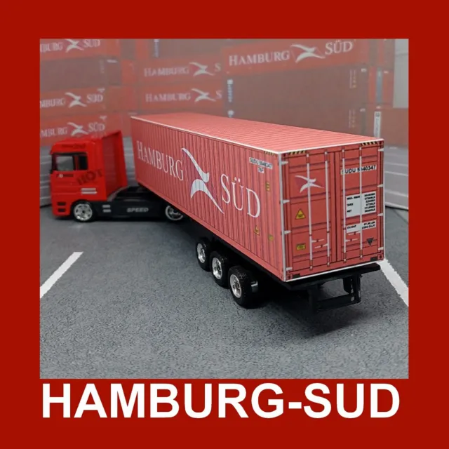 Hamburg-Sud Model Rail Freight Shipping Containers x 5 HO 40ft Gauge 1:87