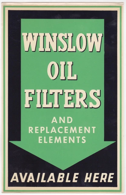 Winslow Oil Company Hertford NC Auto Filters Vintage Advertising Window Decal