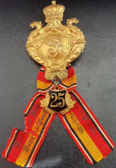 ✚9563✚ German Baden post WW1 Warrior League Badge Medal Kriegerverbund 25 Years