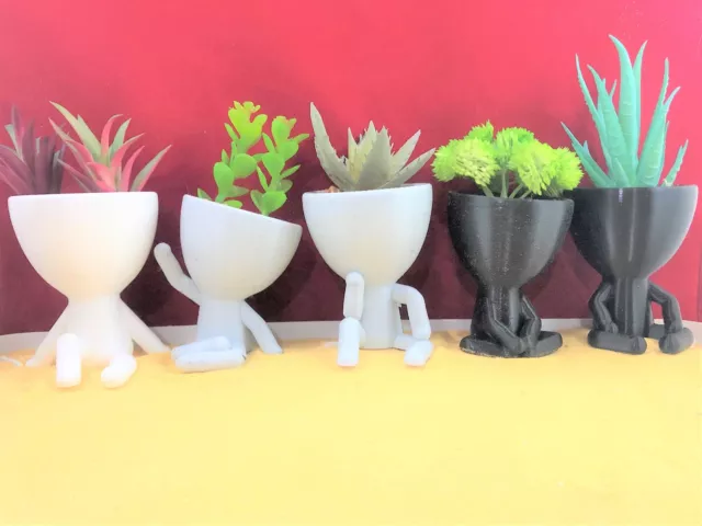 People Planter 3D Printed - Succulent Planter Pot - Little People Pot For Suc...