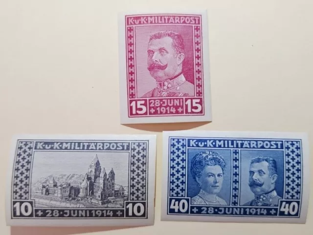 Briefmarke Österreich/Bosnien Herzegowina 1917 Michel-Nr. 121-123  Mit Falz S.sc
