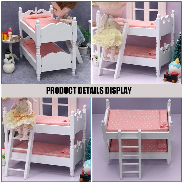 MINI BUNK BED for Dolls House Beds DIY Dollhouse Accessories £11.99