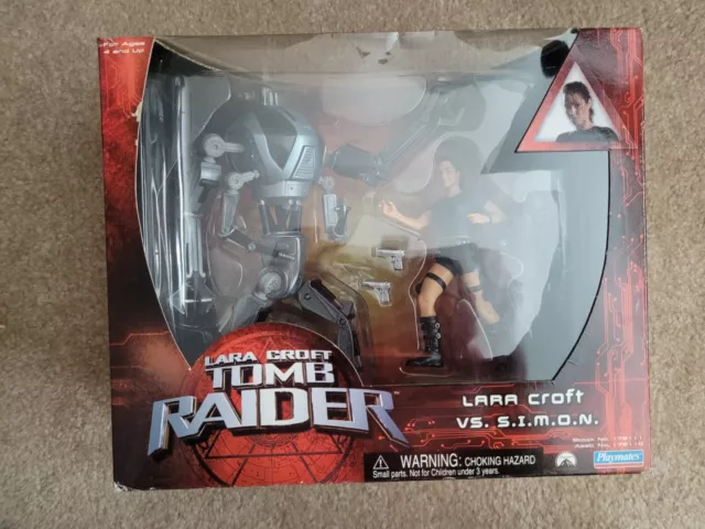 LARA CROFT VS SIMON + RAID GEAR TOMB RAIDER MOVIE FIGURES PLAYMATES SEALED  2001