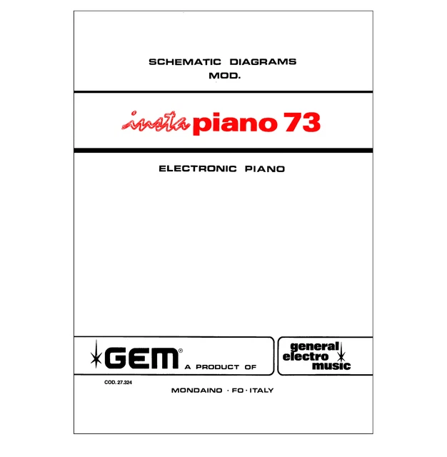 GEM INSTAPIANO73 SERVICE Manual Schematic diagram Schaltplan Schema