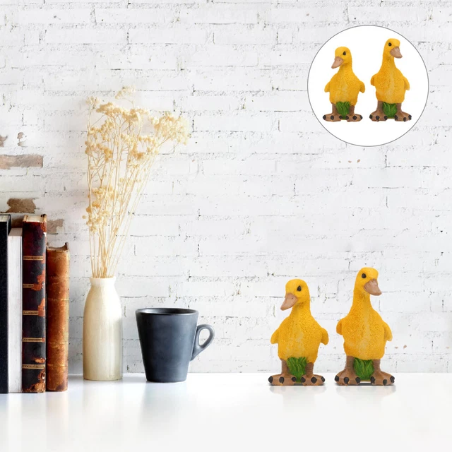 2 Pcs farm animal figurines collectibles Duck Garden Sculpture Toy Animals Mini