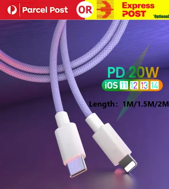20W USB Type-C Fast Charger PD Cord Cable For iPhone 14 13 12 Pro Max Mini iPad