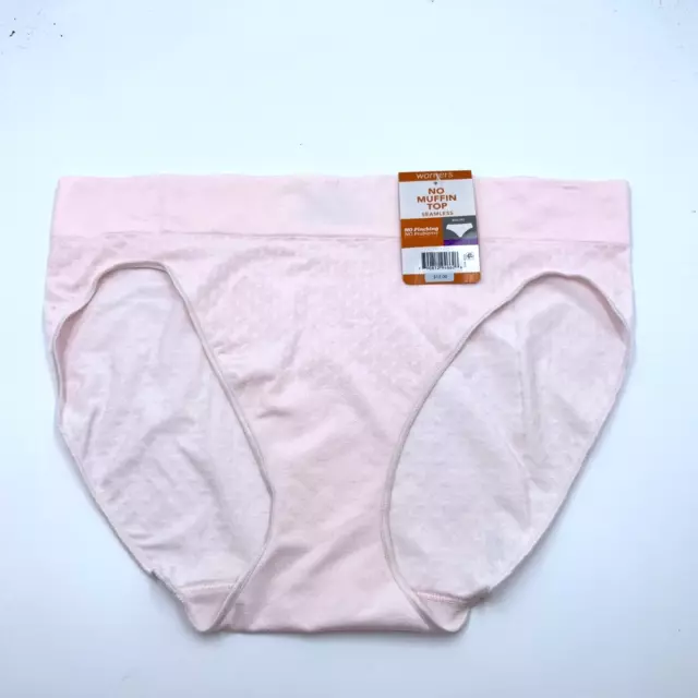 WARNERS WOMENS NO Muffin Top Seamless Bikini Panty Size 2XL/9 Solid Pale  Pink £10.45 - PicClick UK