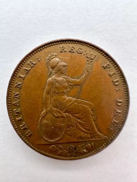 1857 Farthing - Victoria British copper Coin High Grade *453 2