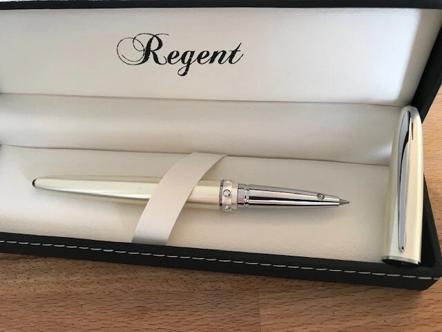 Stylo Roller 'Régent' Bleu Nuit Fin Avec écrin - Neuf Avec Cartouches