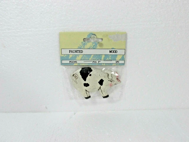 Wang's Painted Wood WOODCRAFT PIG CUTOUT PIECE 3 1/4" W X 2" H X 1/4" Thick