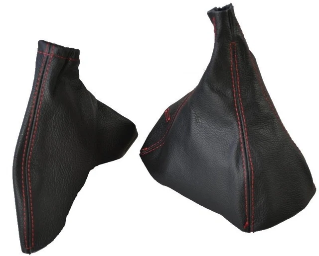 Nissan 300ZX 1989-2000 Gear Boot & Handbrake Boot – Black Leather, White Stitching
