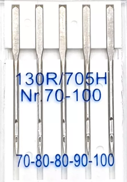 Nähmaschinennadeln System 130R/705H Universal Nr. 70-100 / Flachkolben