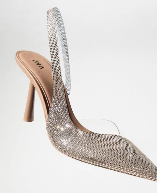 Heeled slingback deals vinyl shoe zara