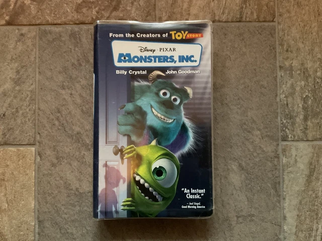 MONSTERS INC DISNEY Pixar 2002 VHS Clear Clamshell, Blue VHS Tape ...