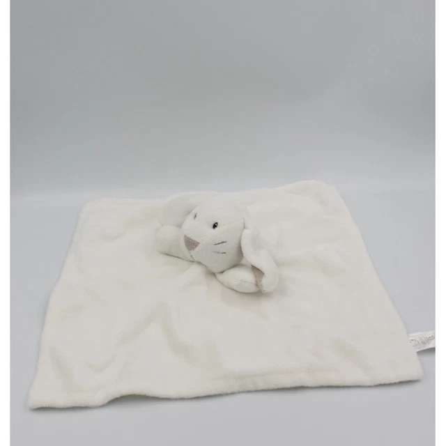Doudou plat lapin blanc beige PRIMARK EARLY DAYS - 25767