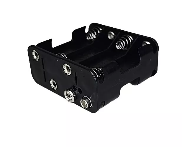 8x AA (Mignon/FR6/HR6/LR6) Battery Holder Black Push On - PACK OF 2 - FREE P&P