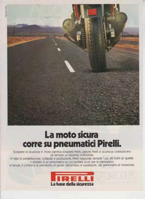 advertising Pubblicità-PNEUMATICI  MOTO PIRELLI   1986 TIRES VINTAGE