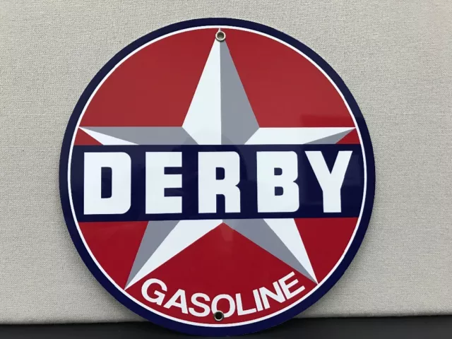 DERBY gasoline racing vintage Style oil round advertising sign