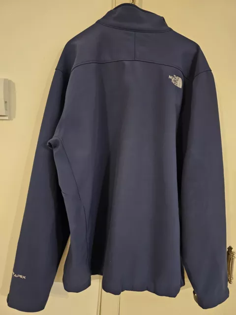 THE NORTH FACE TNF Full Zip Up APEX Fleece Lined Soft Shell Jacket Navy ...
