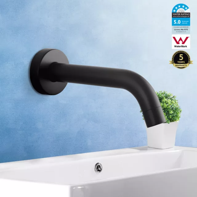 ACA Bathroom Brass Round Basin Bath Water Spout Wall Outlet Female End Black