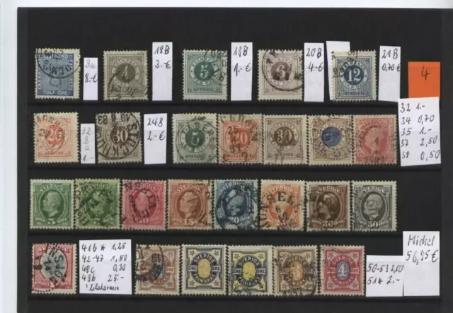 Schweden schönes Lot ex Michel 9 - 53 gestempelt Lot 4