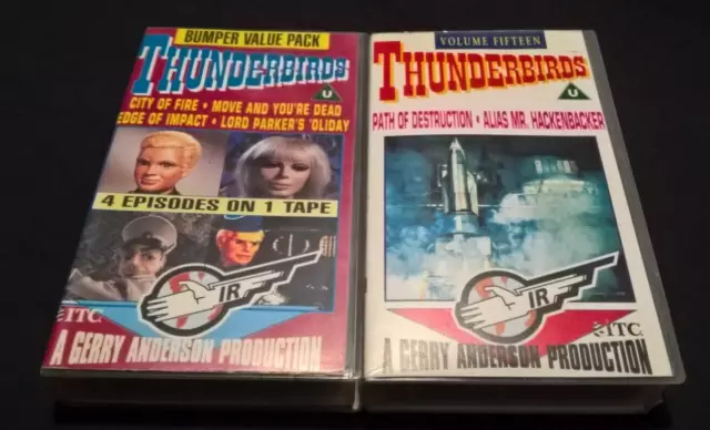 Thunderbirds VHS Videos x2 - Volume Fifteen & Bumper Value Pack Gerry Anderson