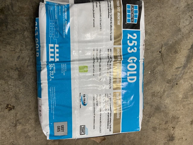 0253-0050-21 Gray 50Lbs 253 Thinset "Gold", Laticrete International Inc., EACH,