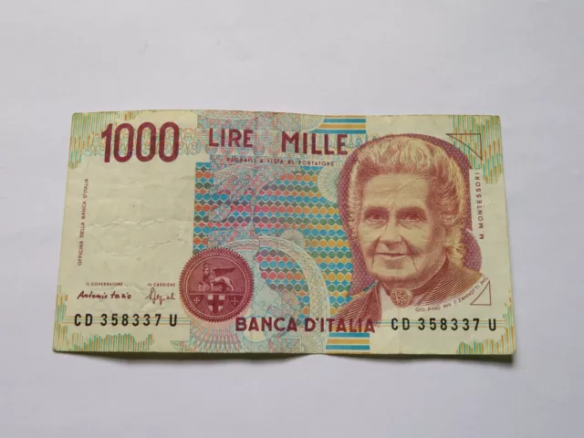 Italy 1000 Lire Bank Note Banca D'Italia Lire Mille - 1990 - World Currency