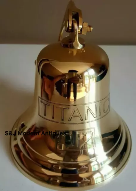 Antique Brass Wall Bell Titanic Ship's School Pub Last Orders Dinner Door 6 inch