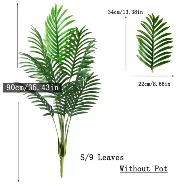 Large Artificial Palm Tree - 90-120cm | Tropical Fake Plant  Big Monstera Tree